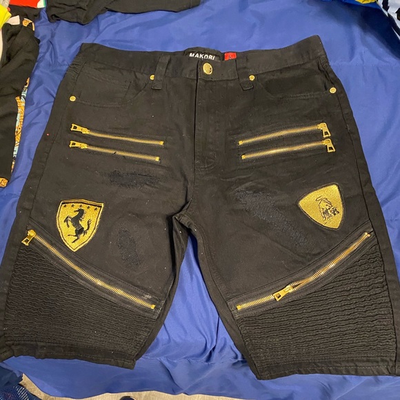 Makobi Ferrari Black Denim Shorts - Picture 1 of 1